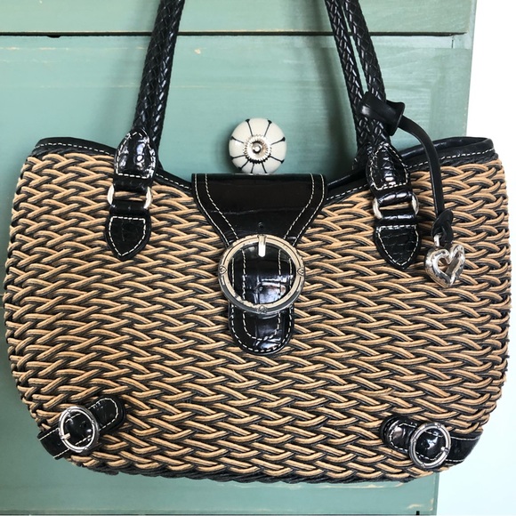 BRIGHTON Debbie Brown Tan woven leather shoulder bag - Picture 2 of 15